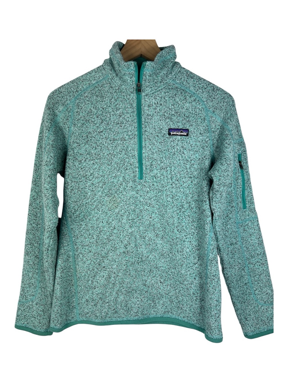 Patagonia Sz M Better Sweater Qtr Zip Fleece Heather Teal